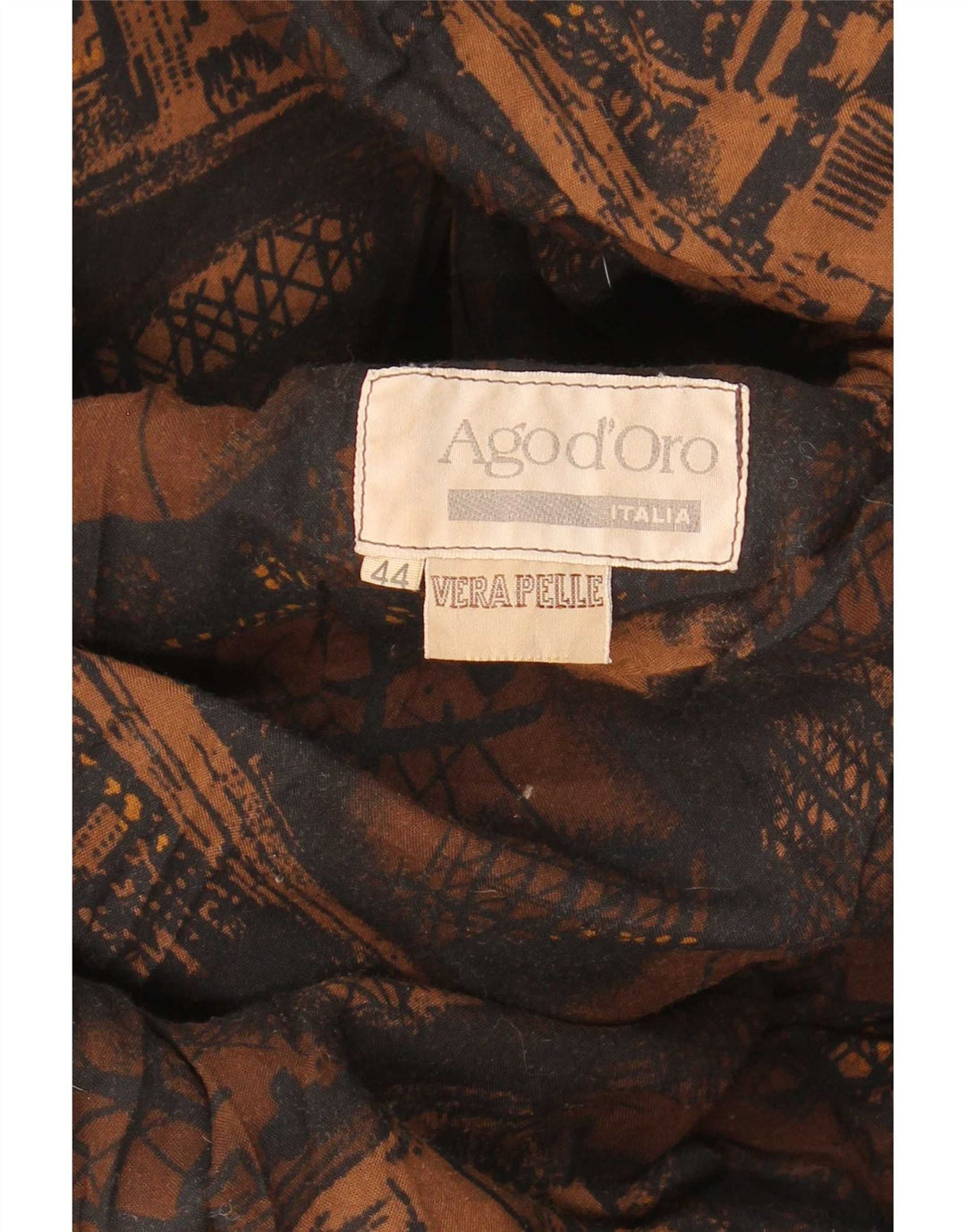 Vintage γυναικείο σουέτ πανωφόρι IT 44 Medium Brown Animal Print Δέρμα