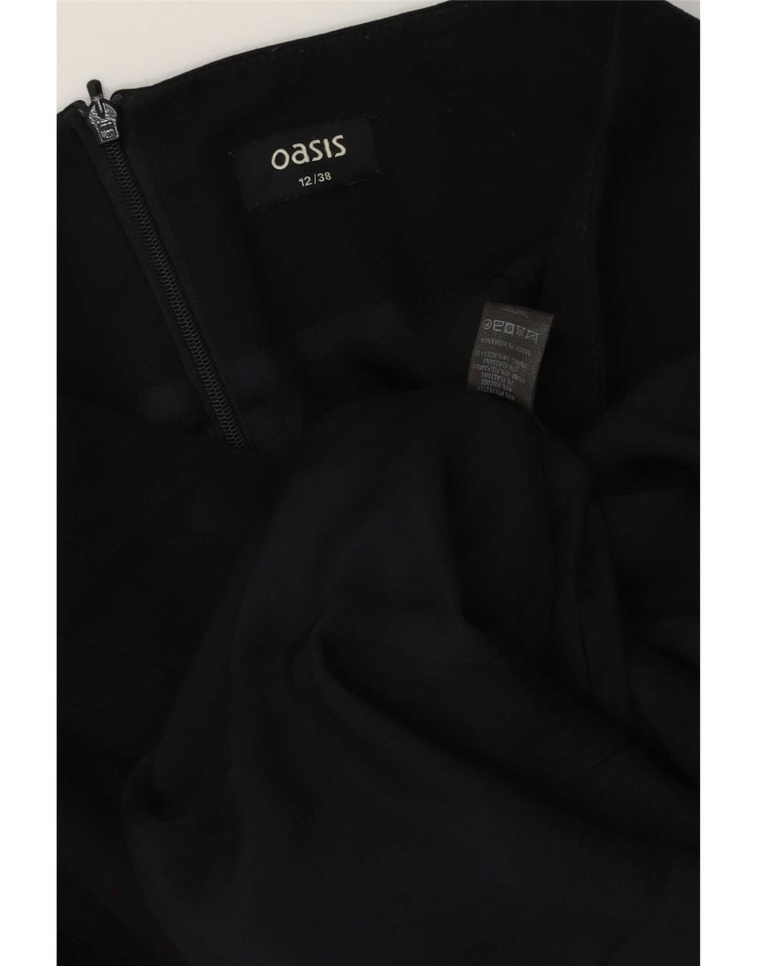 Γυναικεία ίσια φούστα Oasis UK 12 Medium W32 Μαύρο Πολυεστέρας