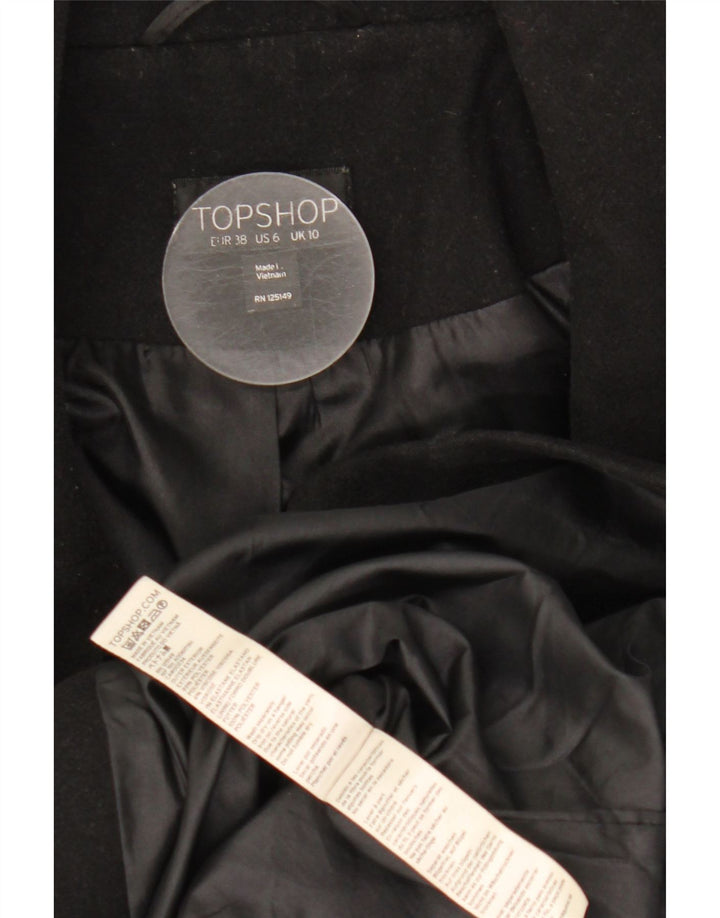 Topshop Γυναικείο Ανοιχτό Πανωφόρι UK 10 Small Black Polyester