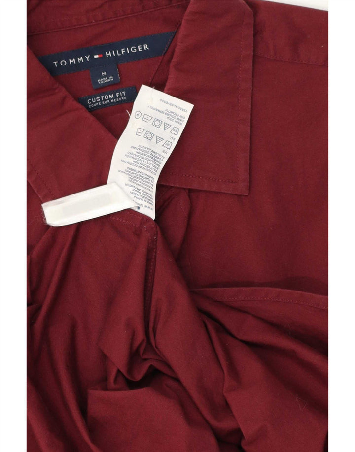 Ανδρικό πουκάμισο Tommy Hilfiger Custom Fit, μεσαίο βαμβακερό μπορντό
