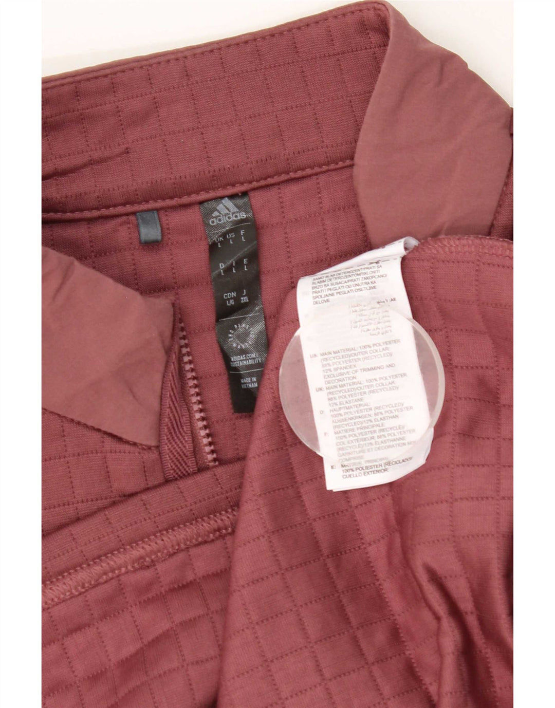 Ανδρική φόρμα πουλόβερ με φερμουάρ Adidas Top Large Βουργουνδί Πολυεστέρας