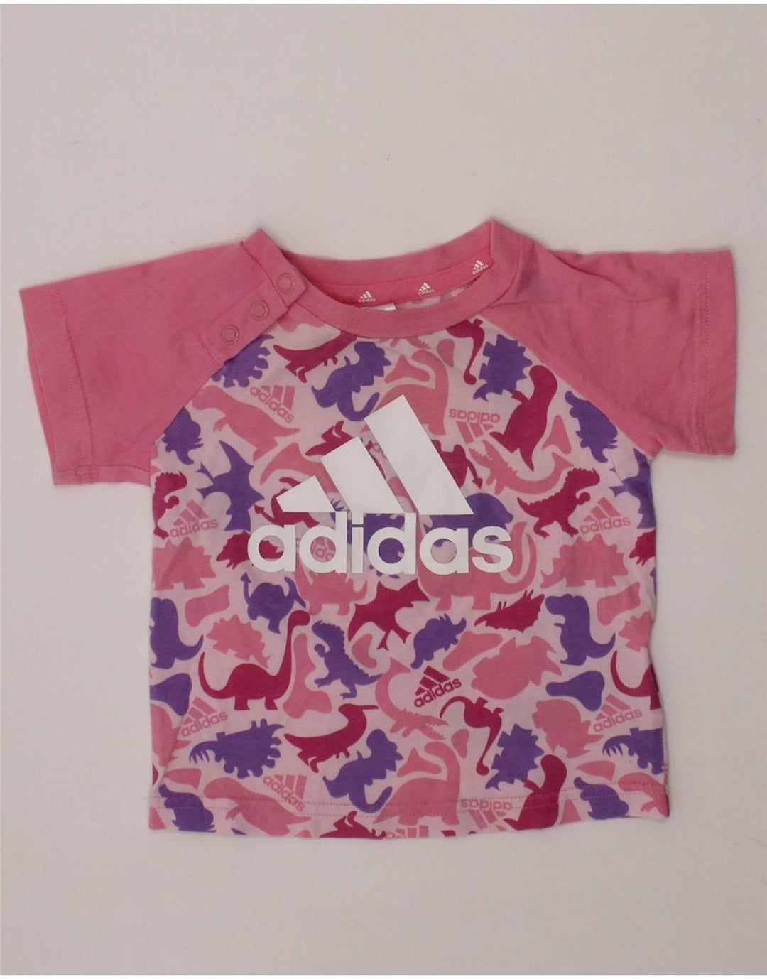 ADIDAS Baby Girls Graphic T-Shirt Top 3-6 Months Pink Cotton Vintage Adidas and Second-Hand Adidas from Messina Hembry 
