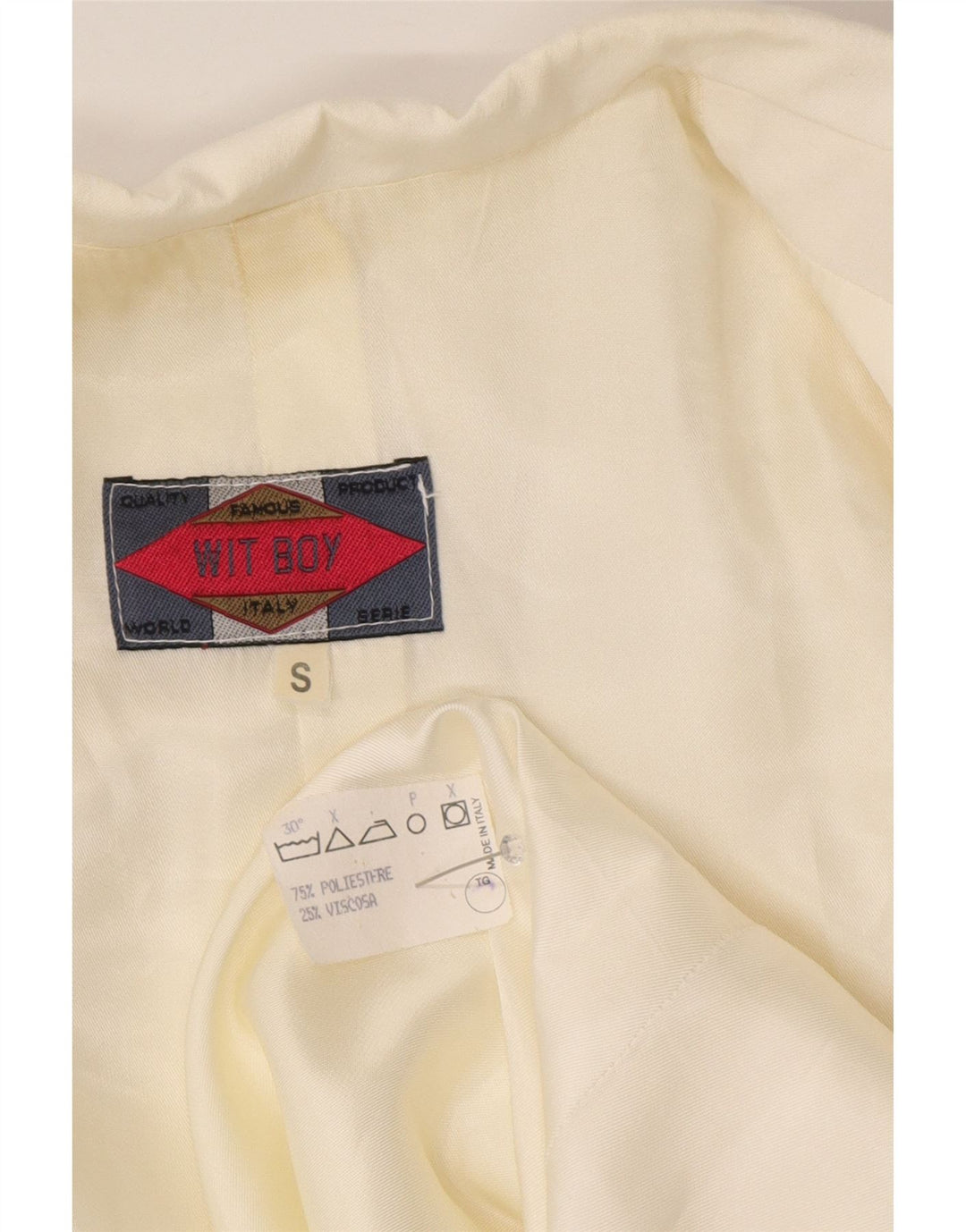 Γυναικείο σακάκι με 3 κουμπιά Wit Boy UK 10 Small Off White Polyester