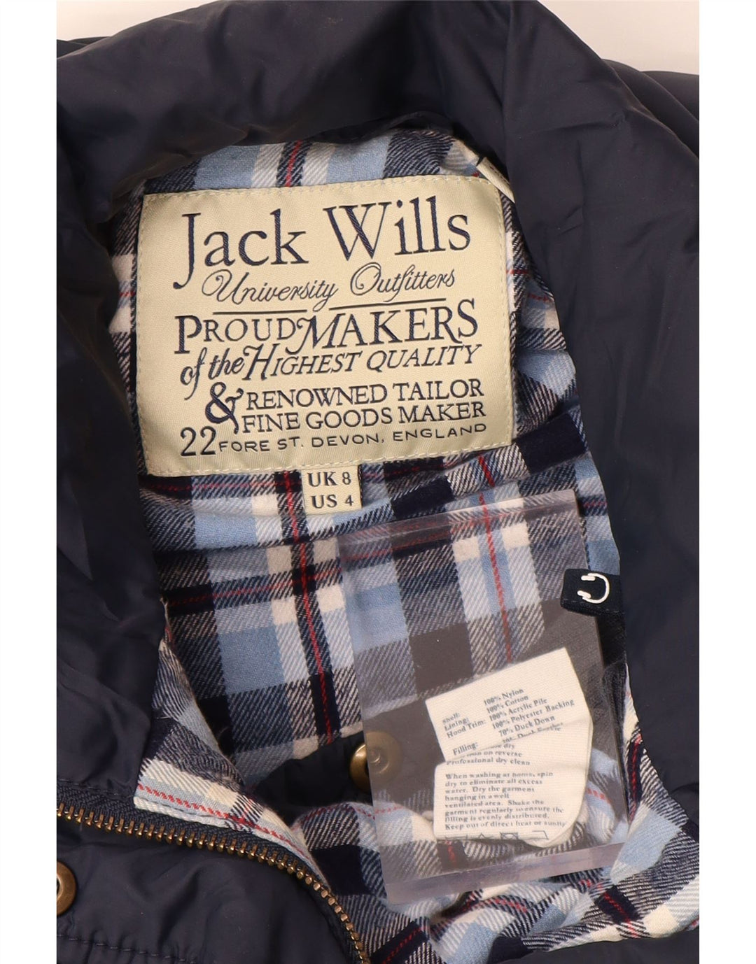 JACK WILLS Γυναικεία επένδυση Gilet UK 8 Small Navy Blue Nylon