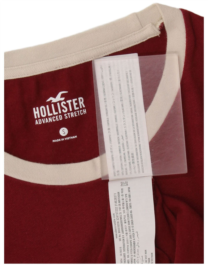 Ανδρικό T-Shirt Hollister Top Μικρό Βουργουνδί Βαμβακερό