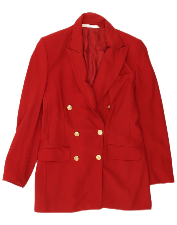 Marks & Spencer Γυναικείο σακάκι με διπλό στήθος UK 10 Small Red Wool