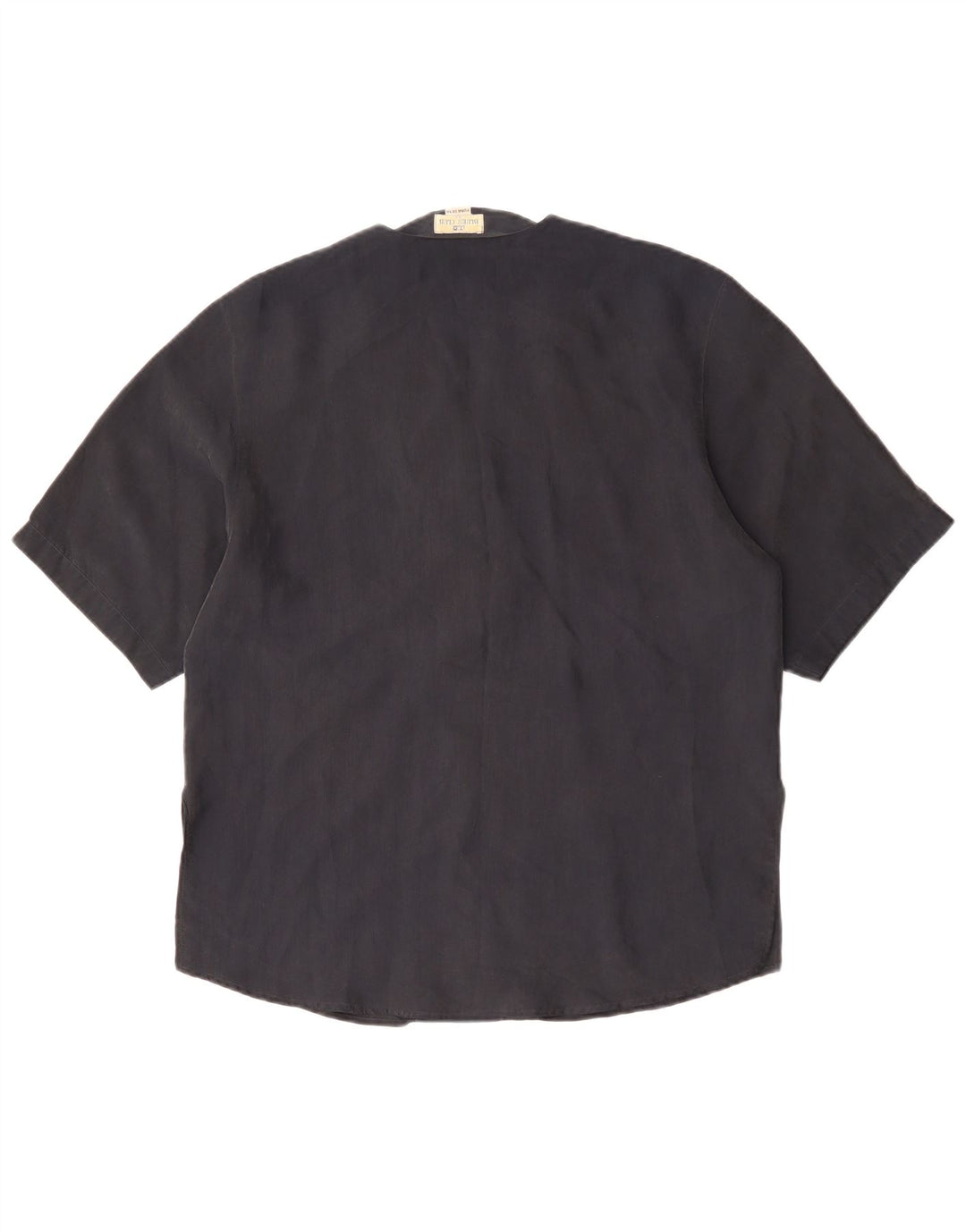 ΜΠΛΕ CLUB Γυναικείο κοντομάνικο πουκάμισο Μπλούζα IT 42 Μεσαίο μαύρο μεταξωτό