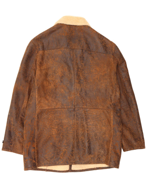 Ανδρικό Shearling Jacket Marlboro Classics UK 42 XL Brown Sheepskin