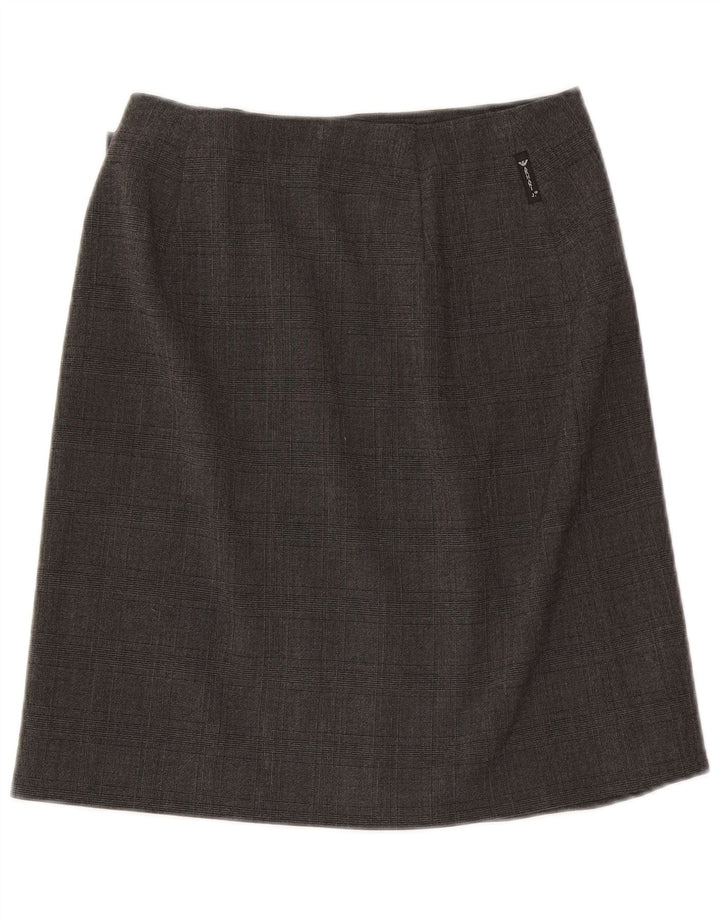 Armani Γυναικεία Wrap Φούστα US 6 Medium W28 Grey Check Polyester