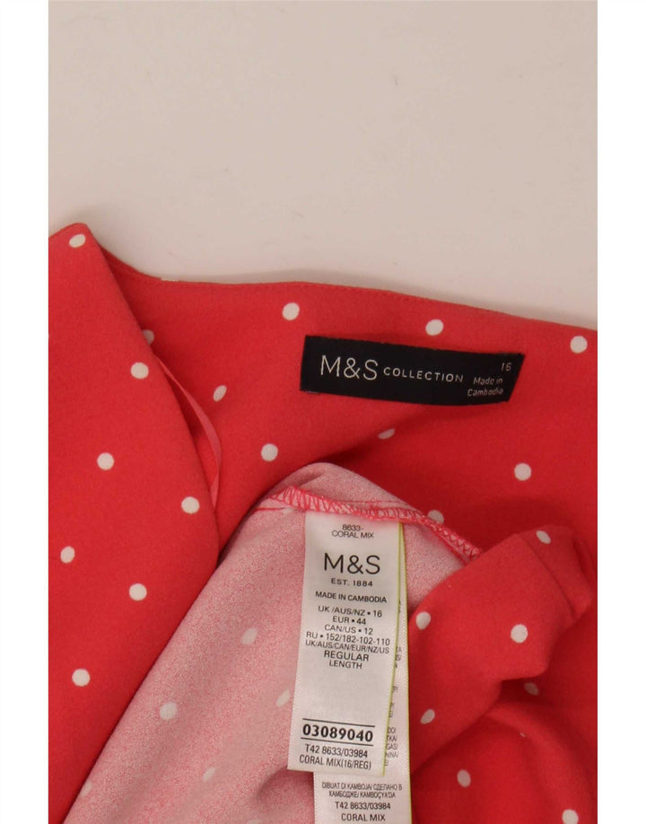 Γυναικείο φόρεμα Shift Marks & Spencer UK 16 Large Pink Spotted Polyester