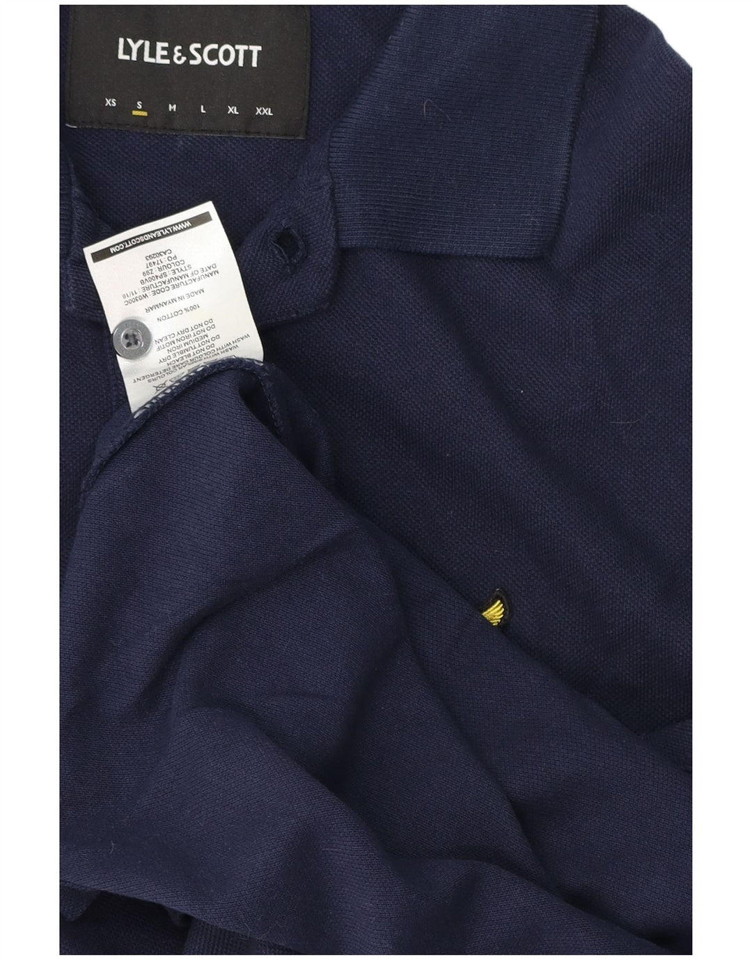 Lyle & Scott Ανδρικό πουκάμισο Polo Μικρό Βαμβακερό Navy Blue
