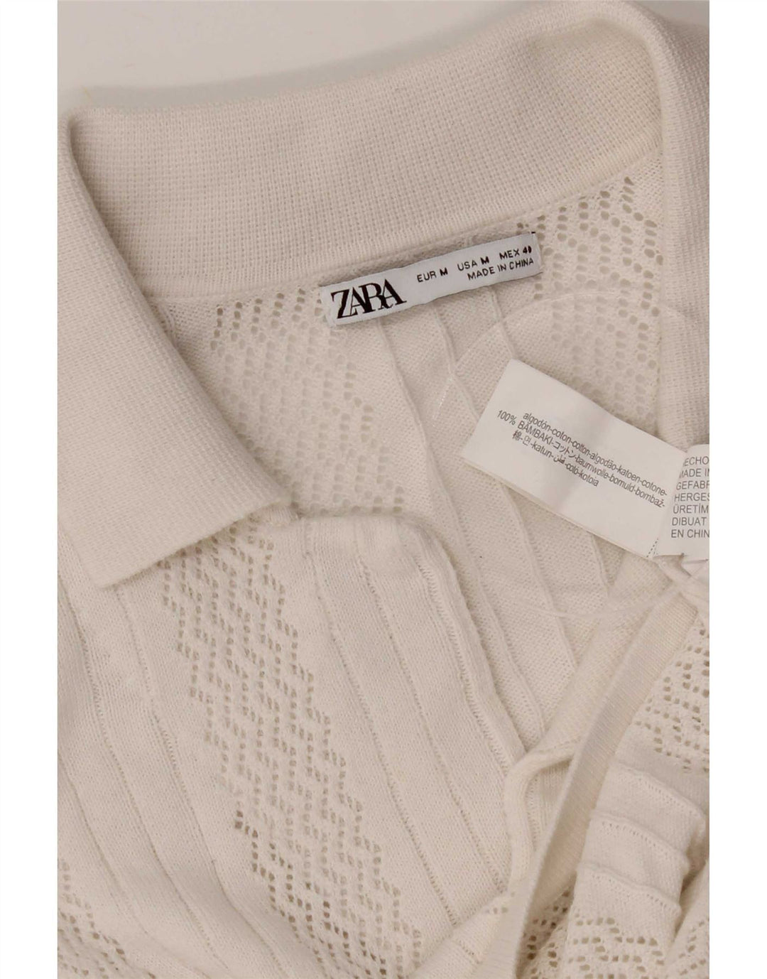 Ανδρικό κοντομάνικο πουκάμισο Zara, μεσαίο λευκό βαμβακερό