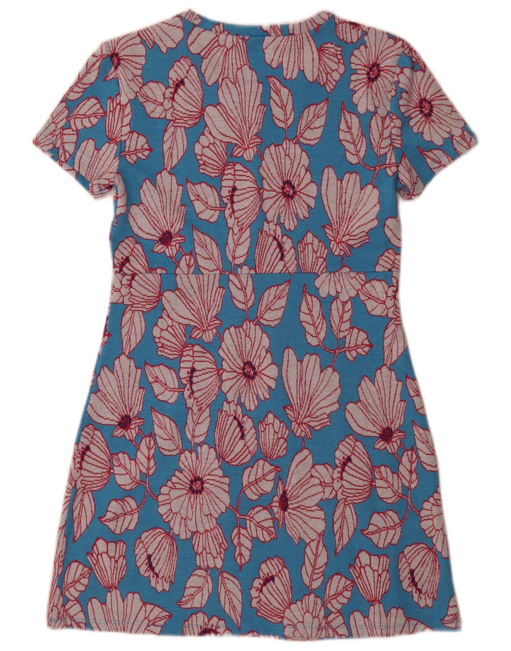 Zara Γυναικείο Βασικό Φόρεμα UK 12 Medium Blue Floral