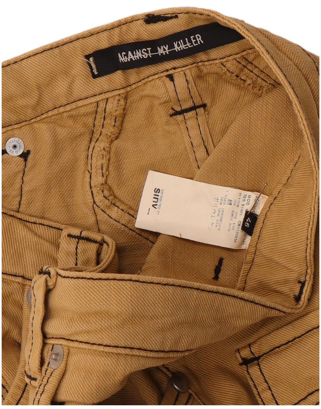 Against My Killer Γυναικείο Χαμηλό Παντελόνι IT 46 Large W32 L36 Beige