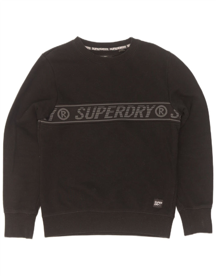 Ανδρικό γραφικό φούτερ Superdry Jumper Μικρό μαύρο βαμβακερό