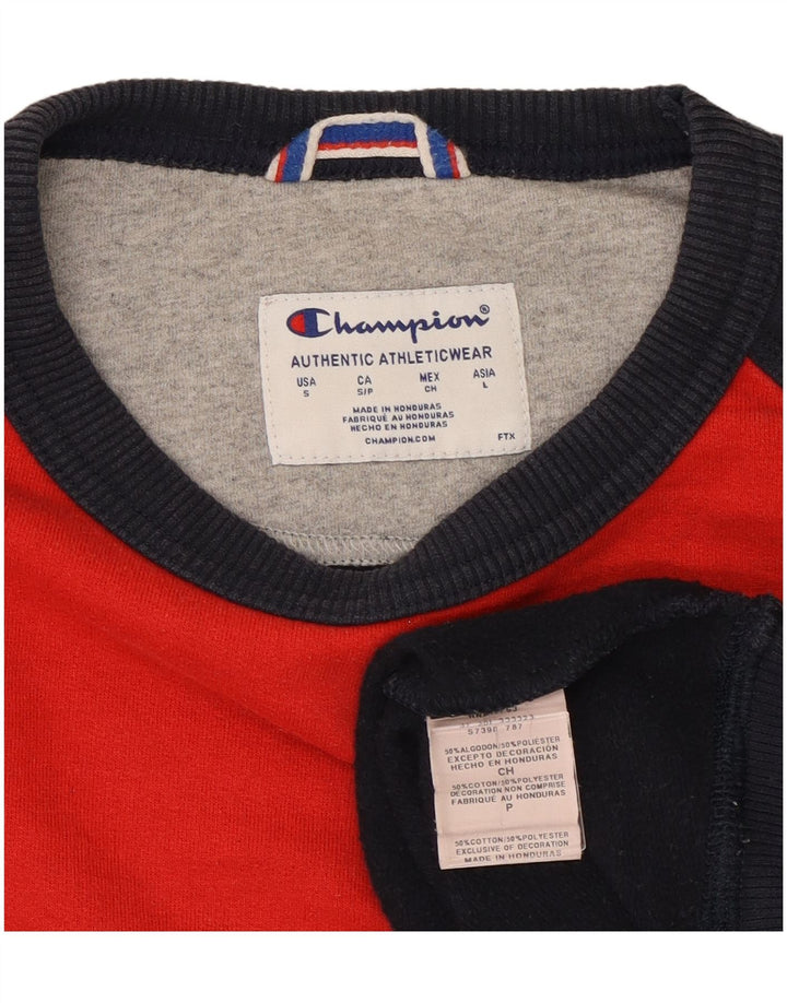Ανδρική φούτερ Champion Jumper Large Navy Blue Colourblock Πολυεστέρας