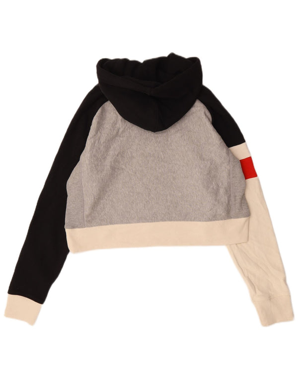 Champion Womens Oversized Crop Hoodie Jumper UK 10 Small Multicoloured