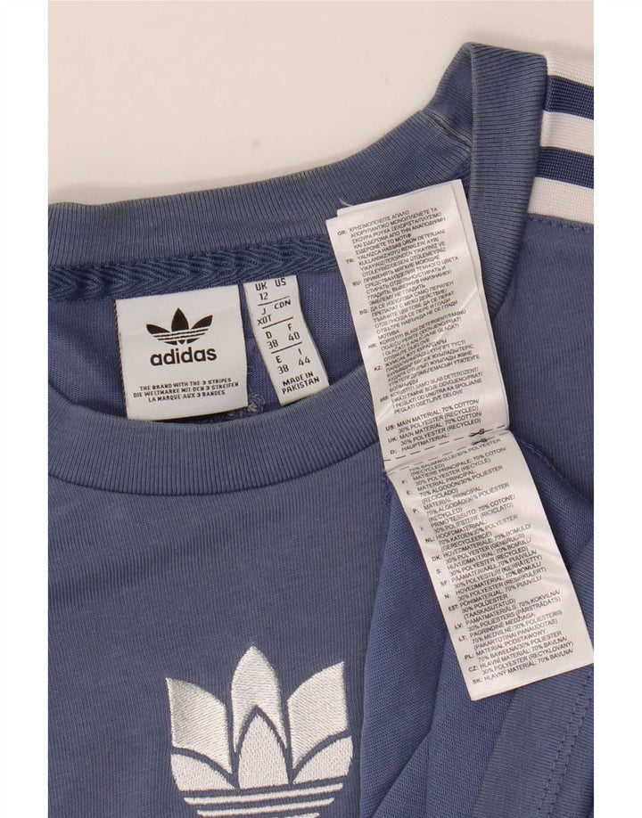 Γυναικείο T-Shirt Adidas Top UK 12 μεσαίο μπλε βαμβακερό