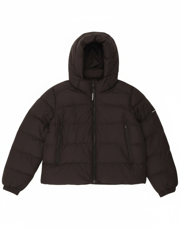 Superdry γυναικείο μπουφάν με κουκούλα UK 16 μεγάλο μαύρο πολυεστέρα