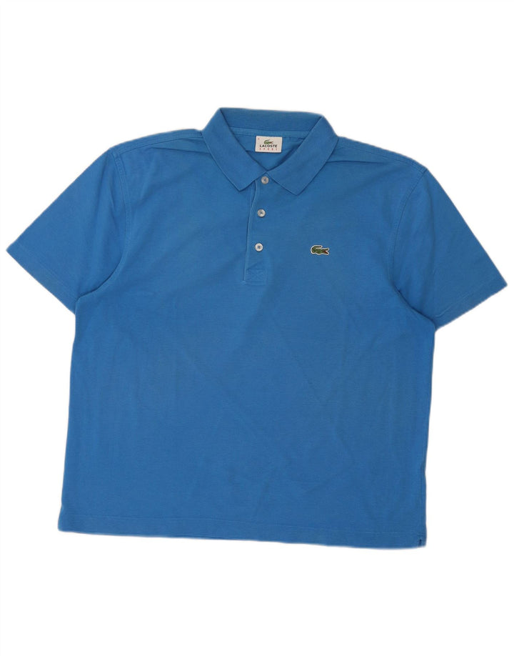 Ανδρικό μπλουζάκι πόλο Lacoste, μέγεθος 5, μεγάλο μπλε βαμβακερό
