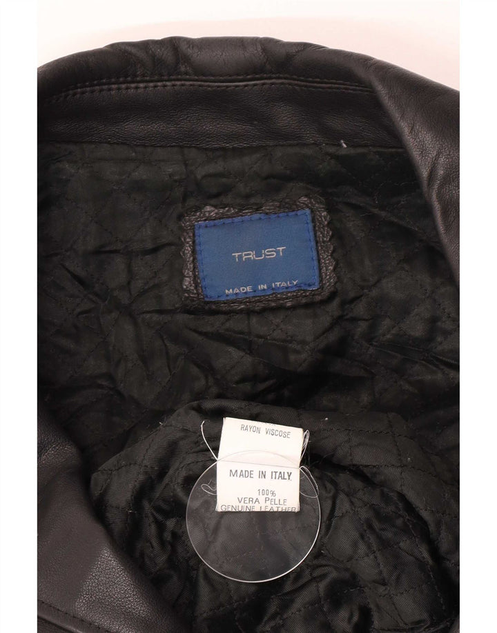 Vintage Ανδρικό Δερμάτινο Μπουφάν IT 52 XL Μαύρο Δερμάτινο