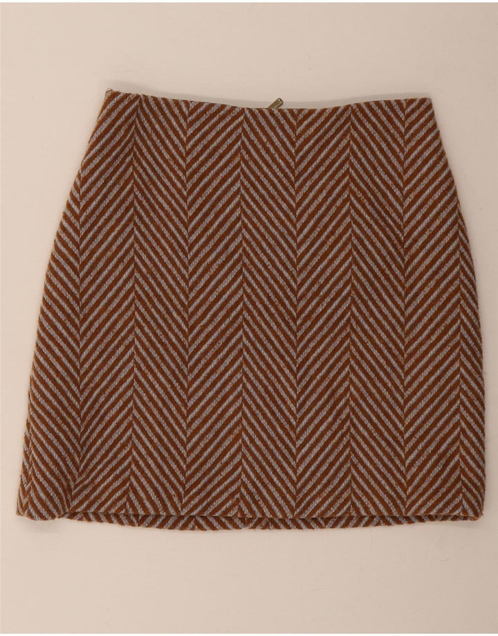 Marks & Spencer Γυναικεία Μίνι Φούστα UK 10 Small W30 Καφέ ψαροκόκαλο