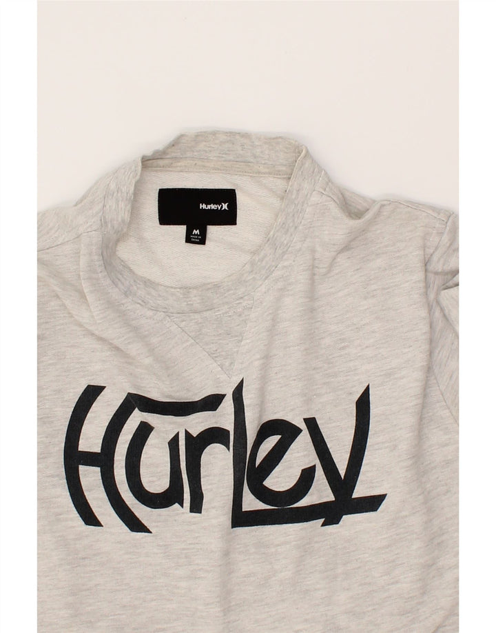 HURLEY Mens Graphic Sweatshirt Jumper Medium Grey Vintage Hurley and Second-Hand Hurley from Messina Hembry 