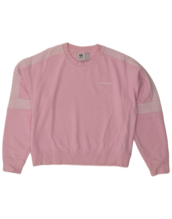 ADIDAS Γυναικεία φούτερ μεγάλου μεγέθους Jumper UK 8 Small Pink Colourblock