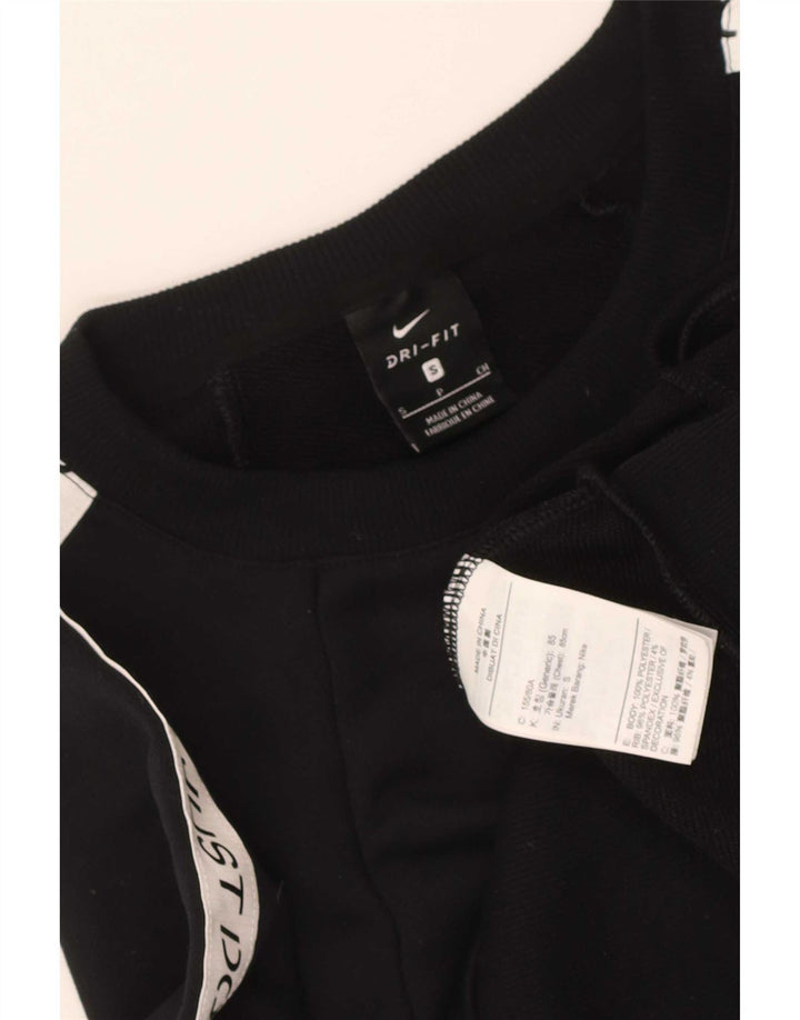 Γυναικείο φούτερ Nike Crop με γραφικό μεγάλο μέγεθος Jumper UK 10 Small Black