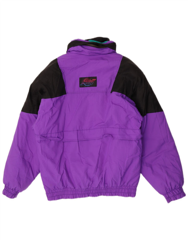 Sorry Mens Hooded Ski Jacket IT 50 Large Purple Colourblock Polyamide