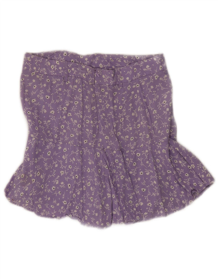 Zara Γυναικεία Μίνι Φούστα Μεσαία W28 Μωβ Floral Viscose