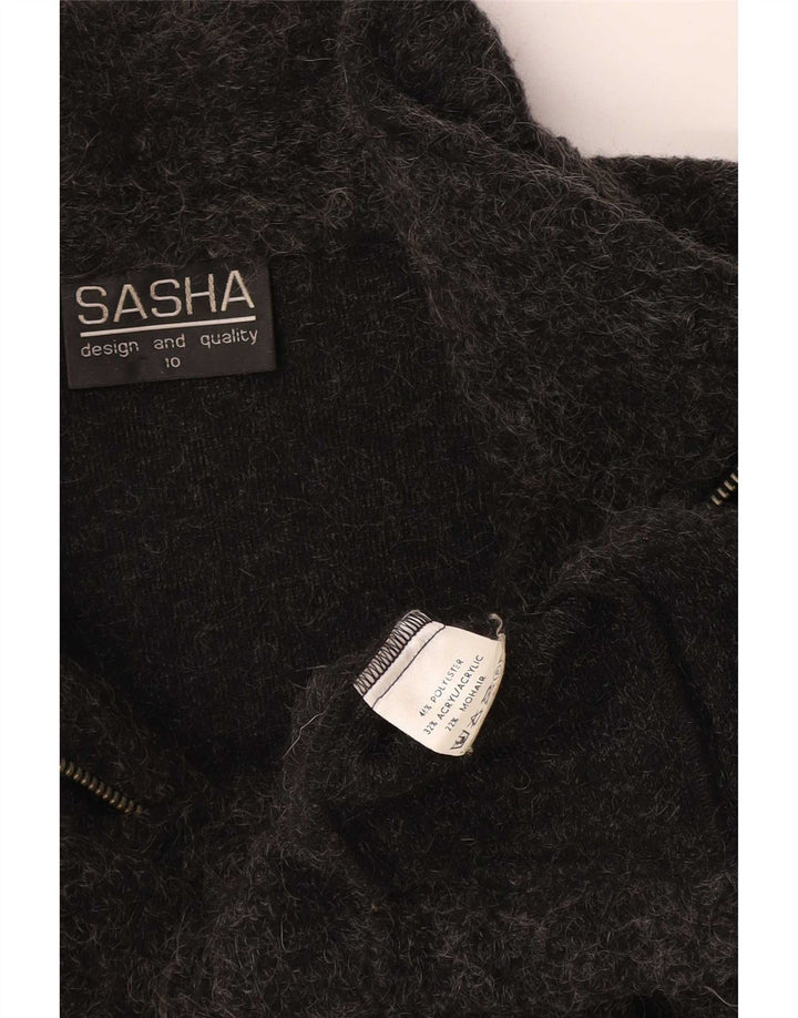 Sasha Γυναικείο πουλόβερ με ζακέτα UK 10 Small Grey Polyester