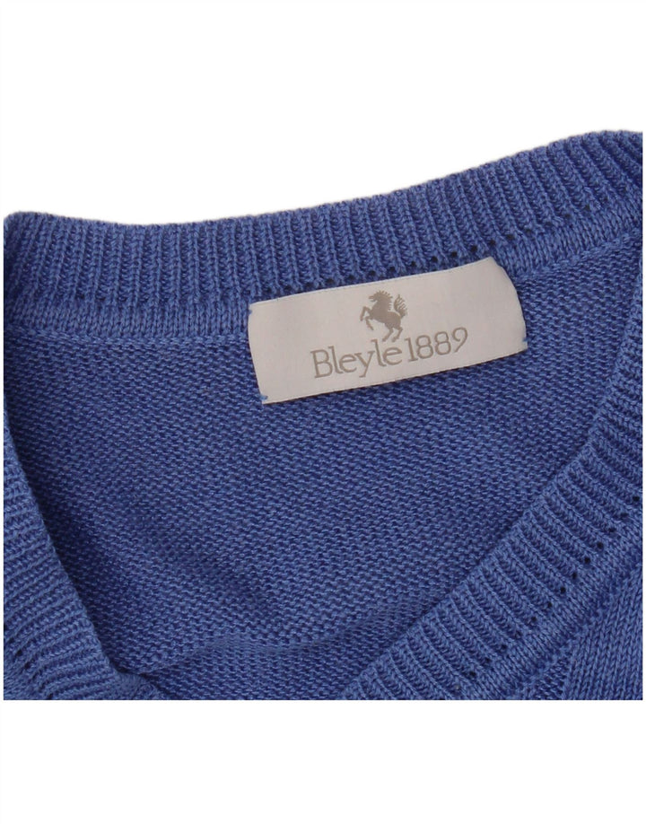 Ανδρικό πουλόβερ Bleyle Relaxed Fit Jumper με V λαιμόκοψη Μικρό μπλε