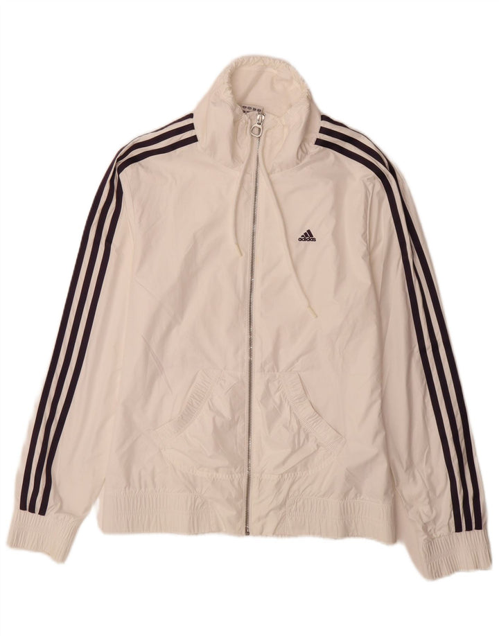 Γυναικεία αθλητική φόρμα Adidas Top Jacket UK 10 Small White Polyester