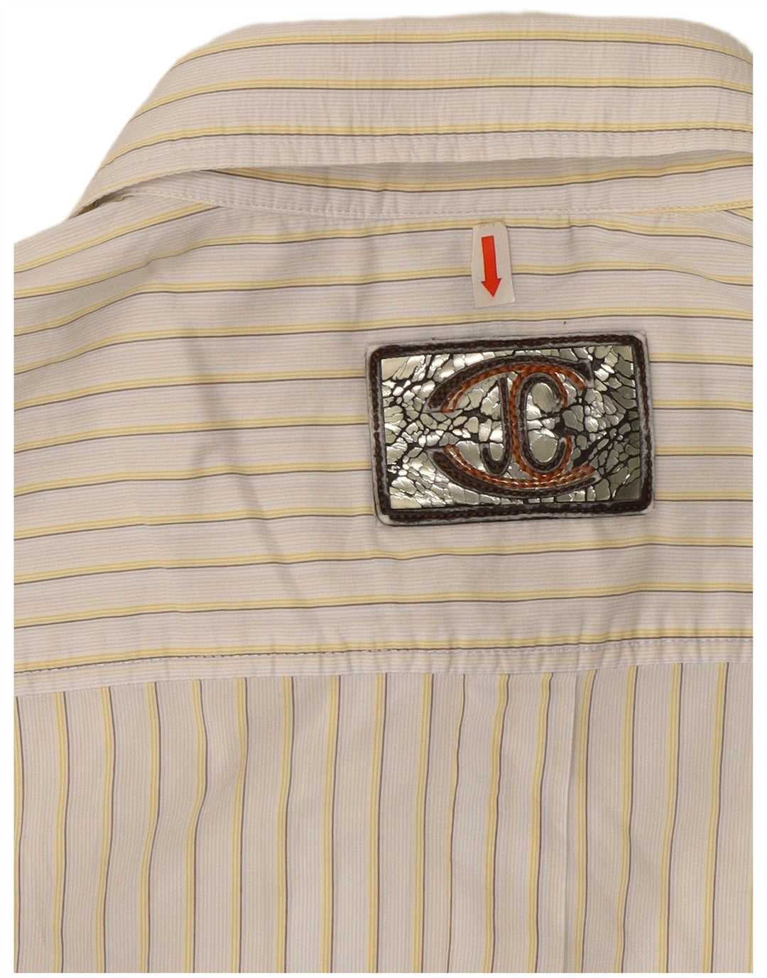Ανδρικό πουκάμισο Just Cavalli 3XL White Pinstripe