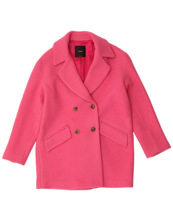 Pinko Γυναικείο Παλτό με διπλό στήθος UK 6 XS Pink Wool