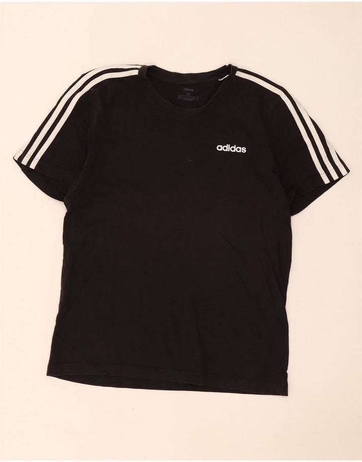 Ανδρικό T-Shirt Adidas Τοπ μεσαίο μαύρο βαμβακερό