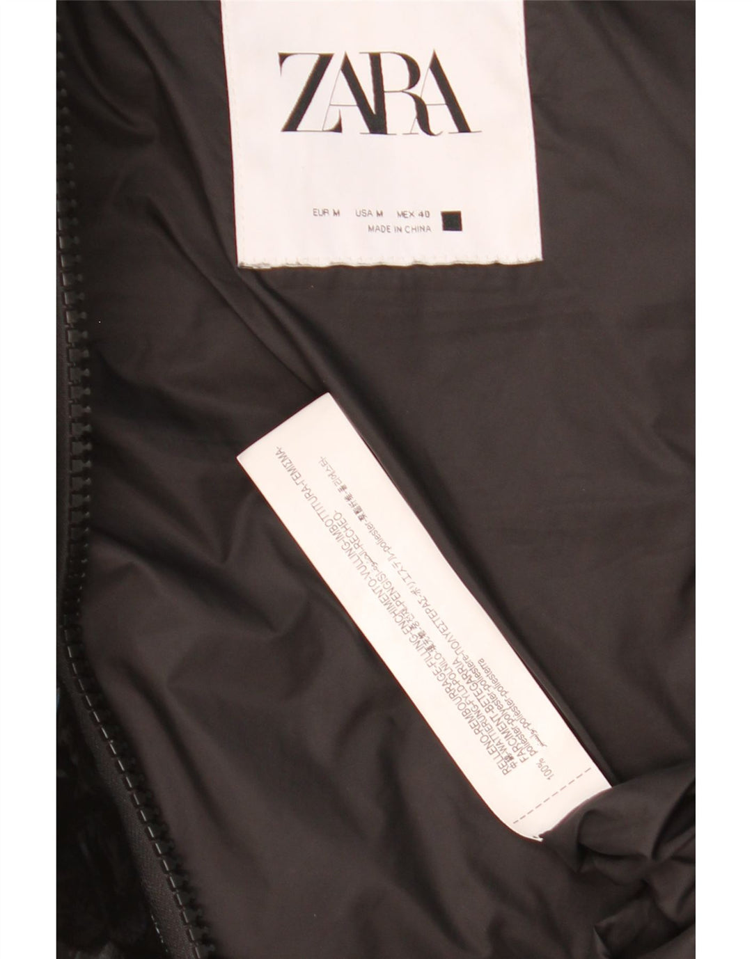 ZARA Ανδρική κουκούλα με επένδυση Gilet UK 38 Μεσαίου Μαύρου Πολυεστέρα