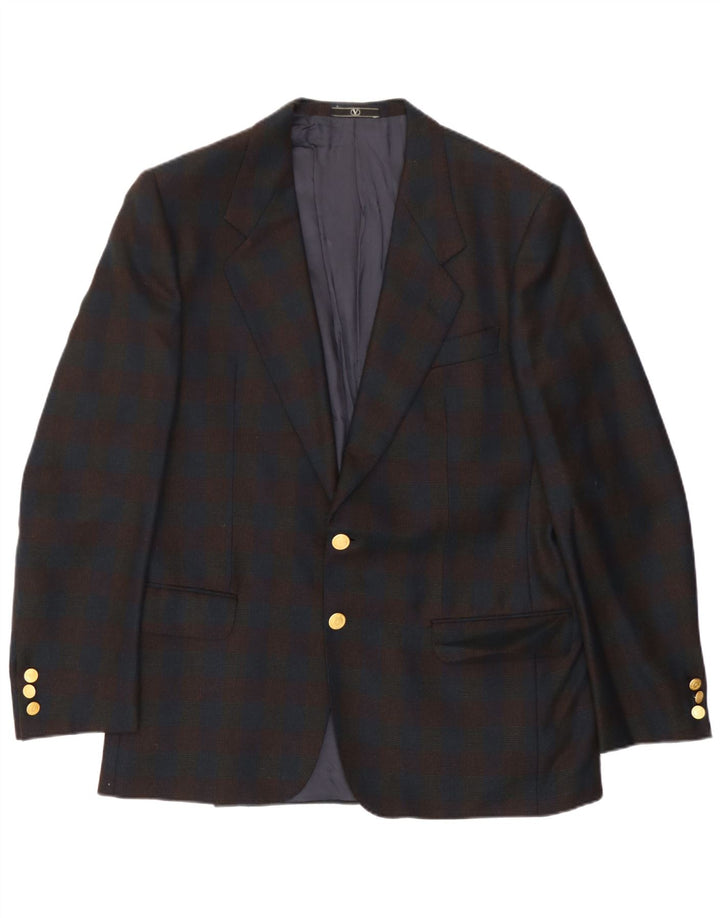 Valentino Ανδρικό σακάκι σακάκι με 2 κουμπιά UK 38 Medium Navy Blue Check