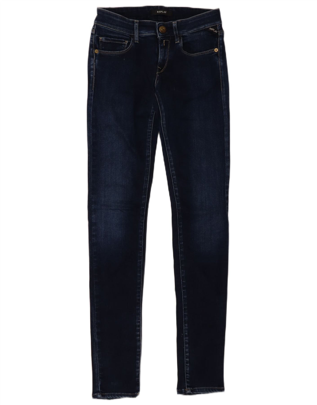 REPLAY Γυναικείο Ροζ Skinny Jeans W24 L32 Navy Blue Viscose
