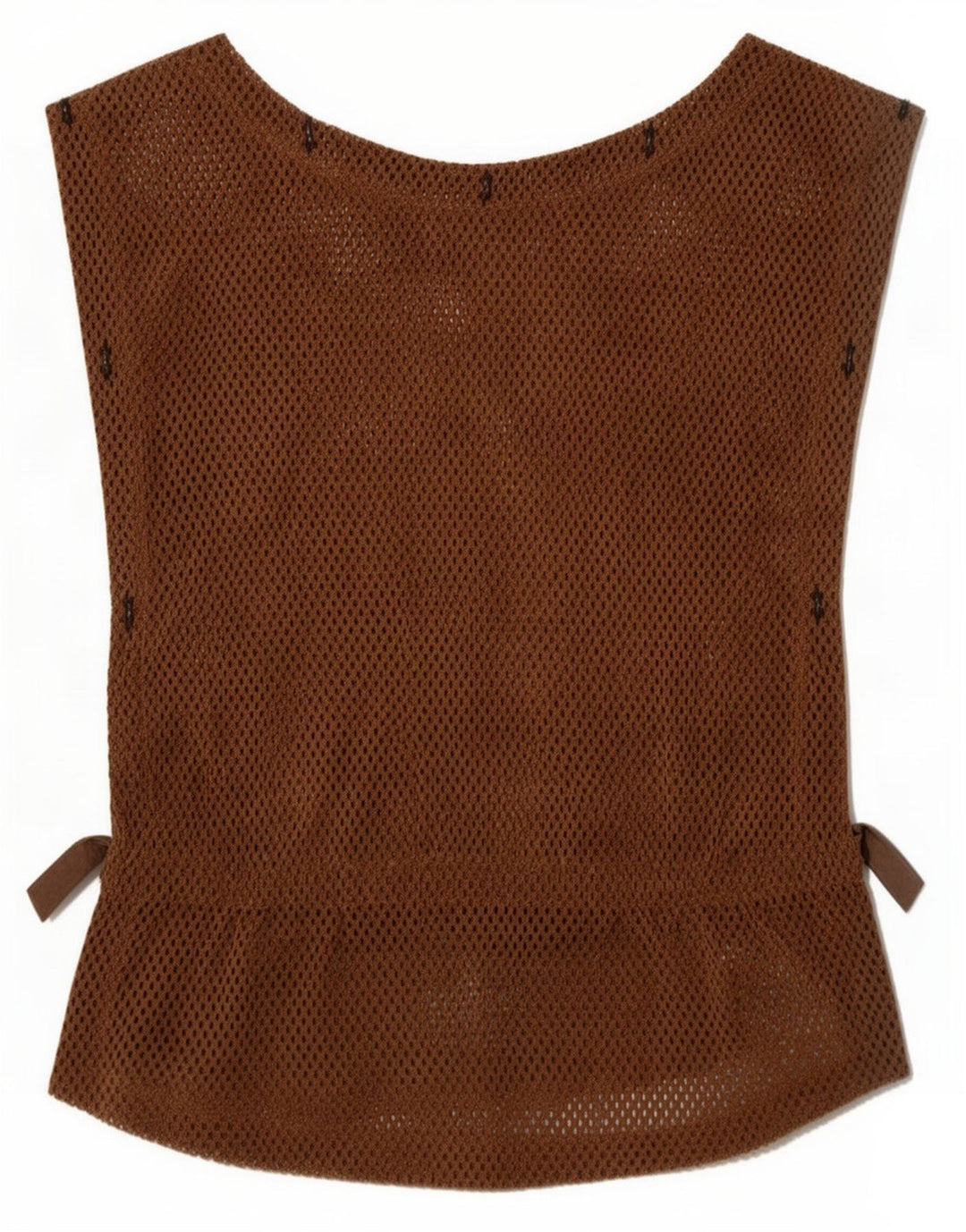 Vintage γυναικείο αμάνικο See Through Top IT 36 XS Brown
