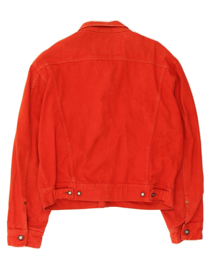 COUNTRY Womens Denim Jacket UK 18 XL Red Cotton Vintage Country and Second-Hand Country from Messina Hembry 