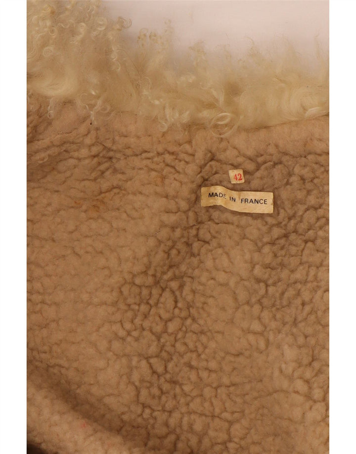 Γυναικείο Shearling Παλτό VINTAGE EU 42 Μεγάλο Καφέ