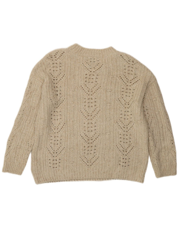 Massimo Dutti Γυναικείο πουλόβερ με λαιμόκοψη UK 16 Large Off White