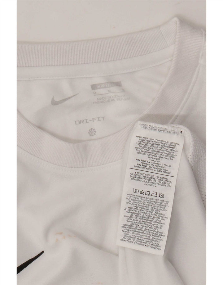 Ανδρικό μπλουζάκι Nike Dri Fit Slim, μεσαίο λευκό πολυεστέρας