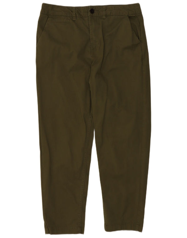 Fat Face Γυναικείο κωνικό παντελόνι Chino UK 10 Small W30 L25 πράσινο βαμβακερό