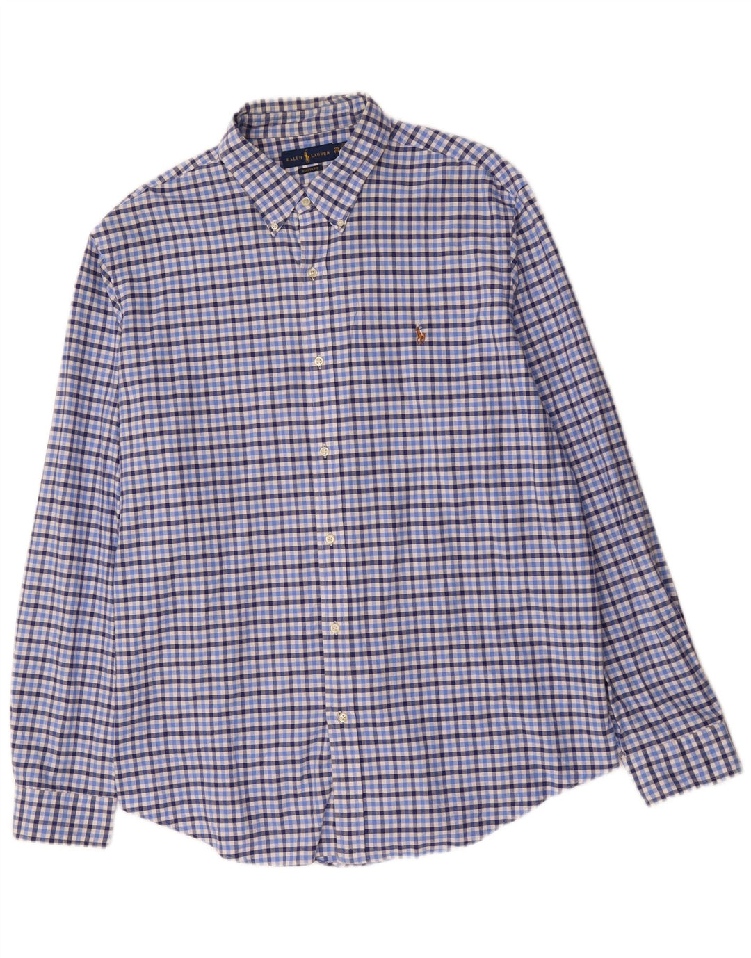 Ανδρικό πουκάμισο Ralph Lauren Classic Fit 2XL Blue Gingham Cotton