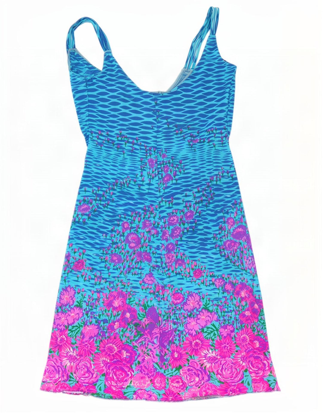 Vintage Γυναικείο Sundress IT 46 Large Blue Floral
