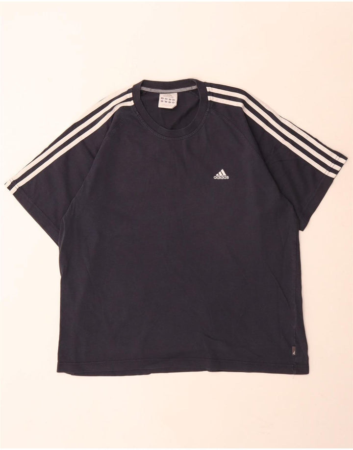 Ανδρικό T-Shirt Adidas Top Large Navy Blue από βαμβάκι