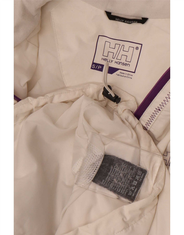 Helly Hansen Γυναικείο μπουφάν βροχής με κουκούλα γραφικών UK 10 Small White Polyamide